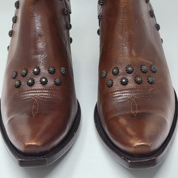 Ariat Diva Western BootCognac Full Grain Leather Zipper Shaft Women's Size 9.5 B - Picture 8 of 14